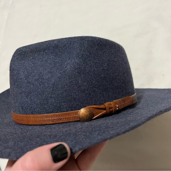Western Express Inc 100% wool vintage cowboy hat navy blue 7” men - Picture 2 of 9